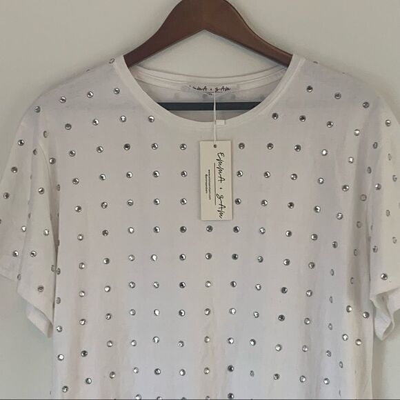 Emma & Sam White Oversized Rhinestone Tee - Picture 3 of 8